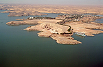 Abu Simbel aerial photo on finals over Lake Nasser