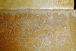 Wall relief with family of Nile hippos