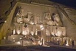 Abu Simbel Great Temple lit up after light show