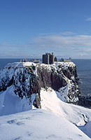Snow photo of Dunnottar Castle in North East Scotland