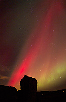 2003 Aurora Borealis Corona photo taken over Tomnaverie Stone Circle in Aberdeenshire