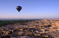 Egyptand River Nile seen at dawn over Tombs of Nobles 