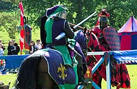 Action Photo of Jousting at Castle Fraser in Aberdeenshire